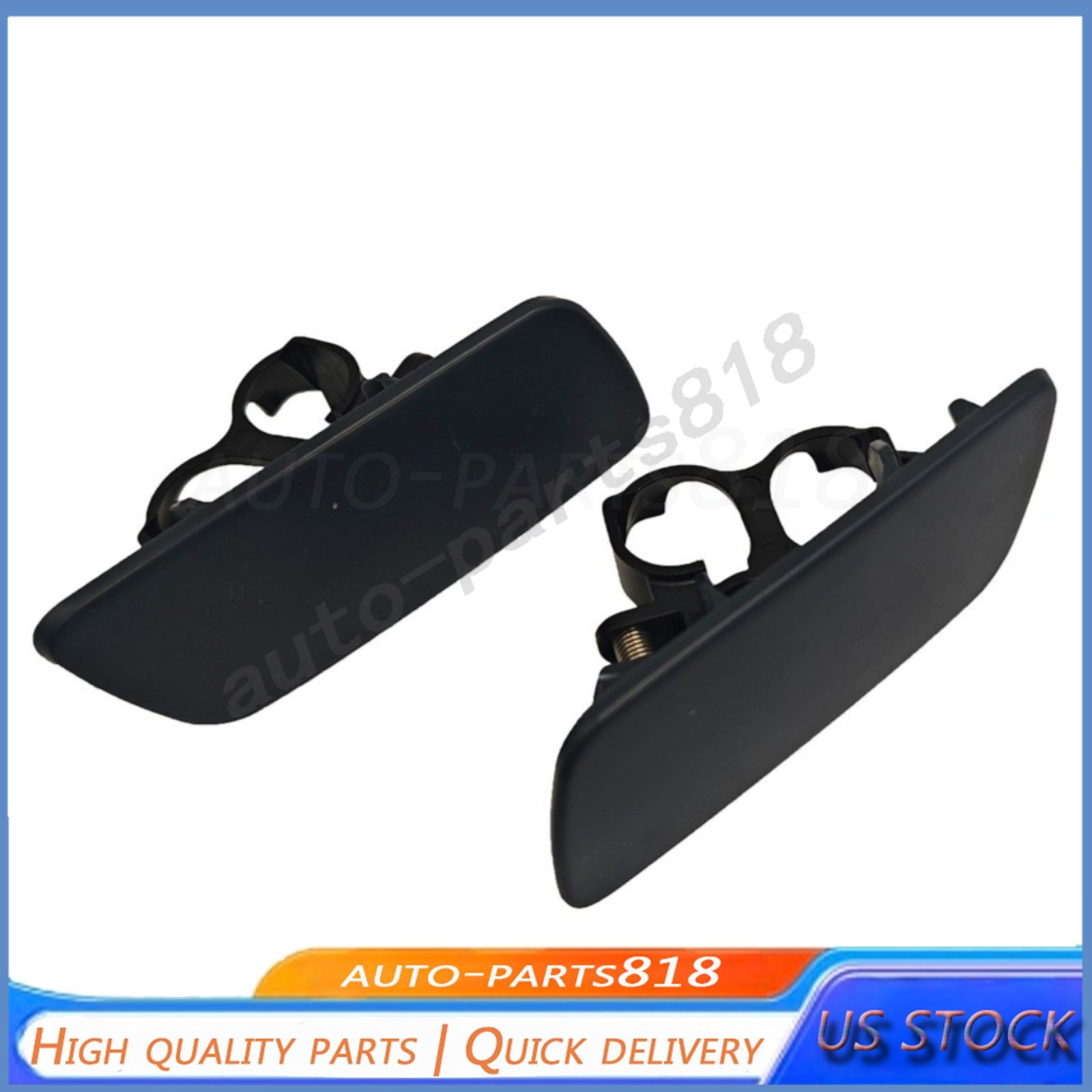 2Pcs Headlight Washer Jet Cover For 10-18 Rolls-Royce Ghost Front Driver Pass