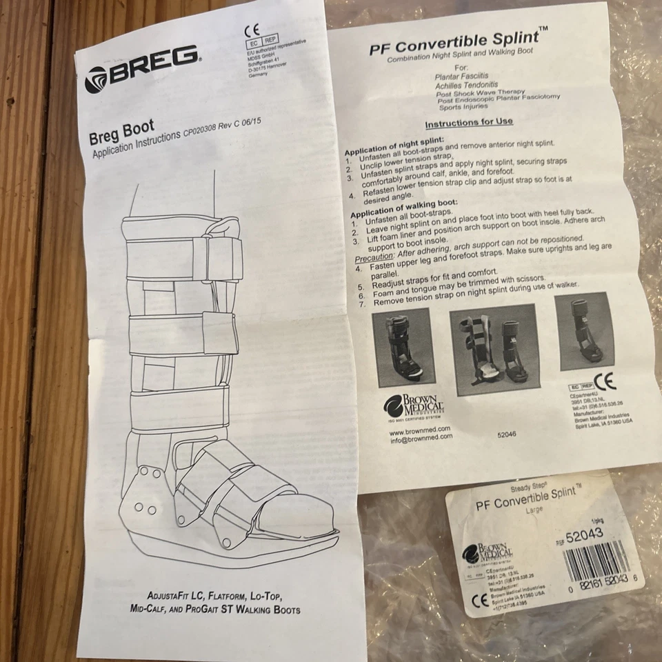 BREG PF Convertible Splint Combination Night Splint and Walking Boot Size Large - Image 4 of 4