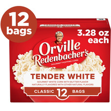 NEW Orville Redenbacher s Tender White Microwave Popcorn 12 Count 3.28 oz Bags