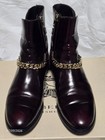 Burberry Women’s Dark Oxblood Leather Chain Ankle Boots Round Toe Zip EU39/US8.5 — photo 7