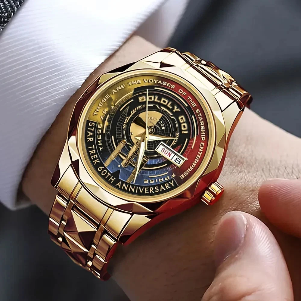 60th Anniversary Alloy Luxury Quartz Watch Collector Style Gift