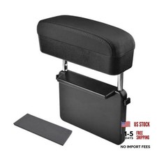 Car Armrest Storage Box, Adjustable Height Car Seat Gap Filler Organizer Black