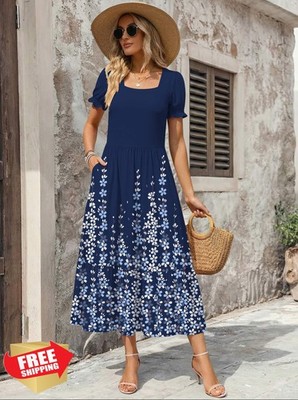 short-sleeve tiered midi dress Brielle