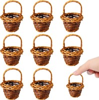 8 Pcs Mini Rattan Korb Geflochtener Blumenkorb Kleiner Wicker Basket Gewebte