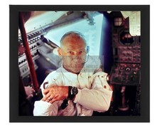 APOLLO 11 LUNAR MODULE INTERIOR WITH ASTRONAUT BUZZ ALDRIN 196 8X10 FRAMED PHOTO