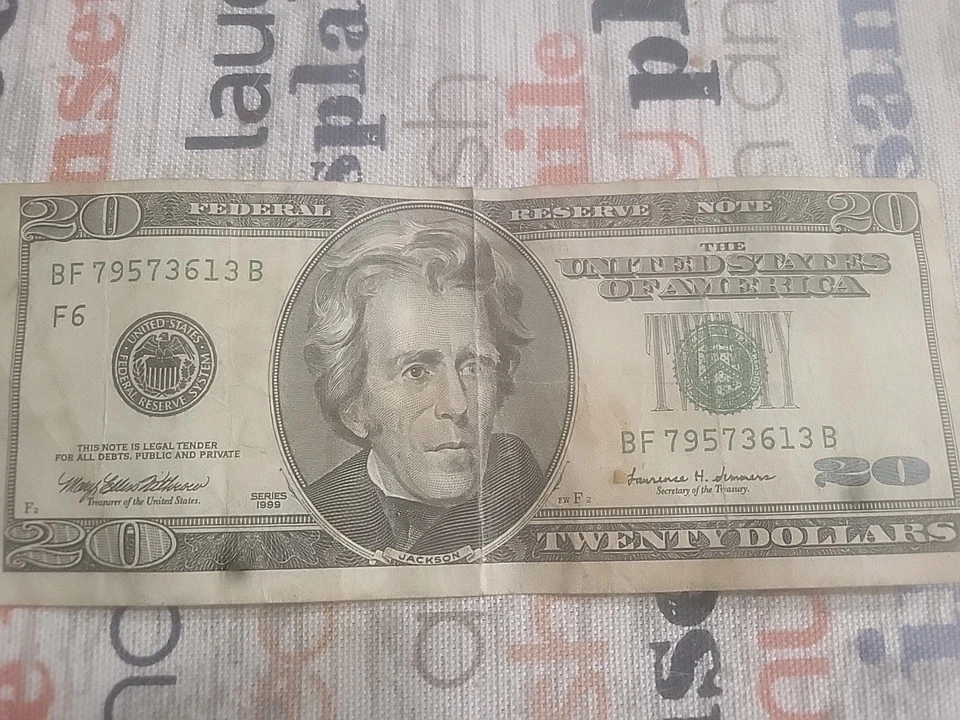 Vintage United States Of America $20 Bill BF 79573613B JACKSON  - Image 2 of 4