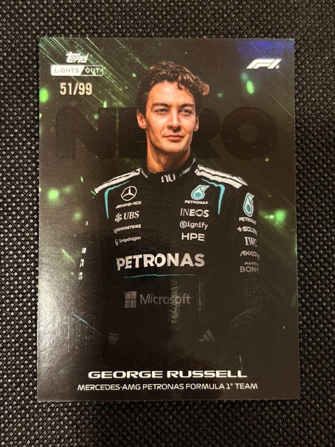 Topps 2026 Formula 1 Lights Out George Russell Mercedes Nero Green /99