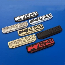 2x Metal Car Rear Trunk Badge Body Sticker Emblem 3D 1941 75 Anniversary Decal