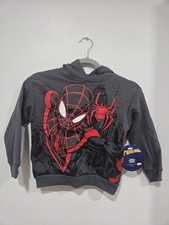 Gray NWT New SPIDER-MAN Spiderman HOODIE Hooded SWEATSHIRT Boys Size 4/5