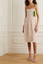 Reformation Sable Shirred Floral-print Georgette Midi Dress Size XS