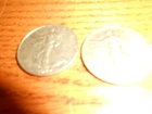 2 Silver Walking Liberty Half Dollars 1945D and 1947P