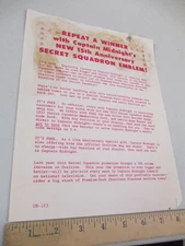 OVALTINE Captain Midnight 1957 Secret Squadron emblem premium STORE LETTER