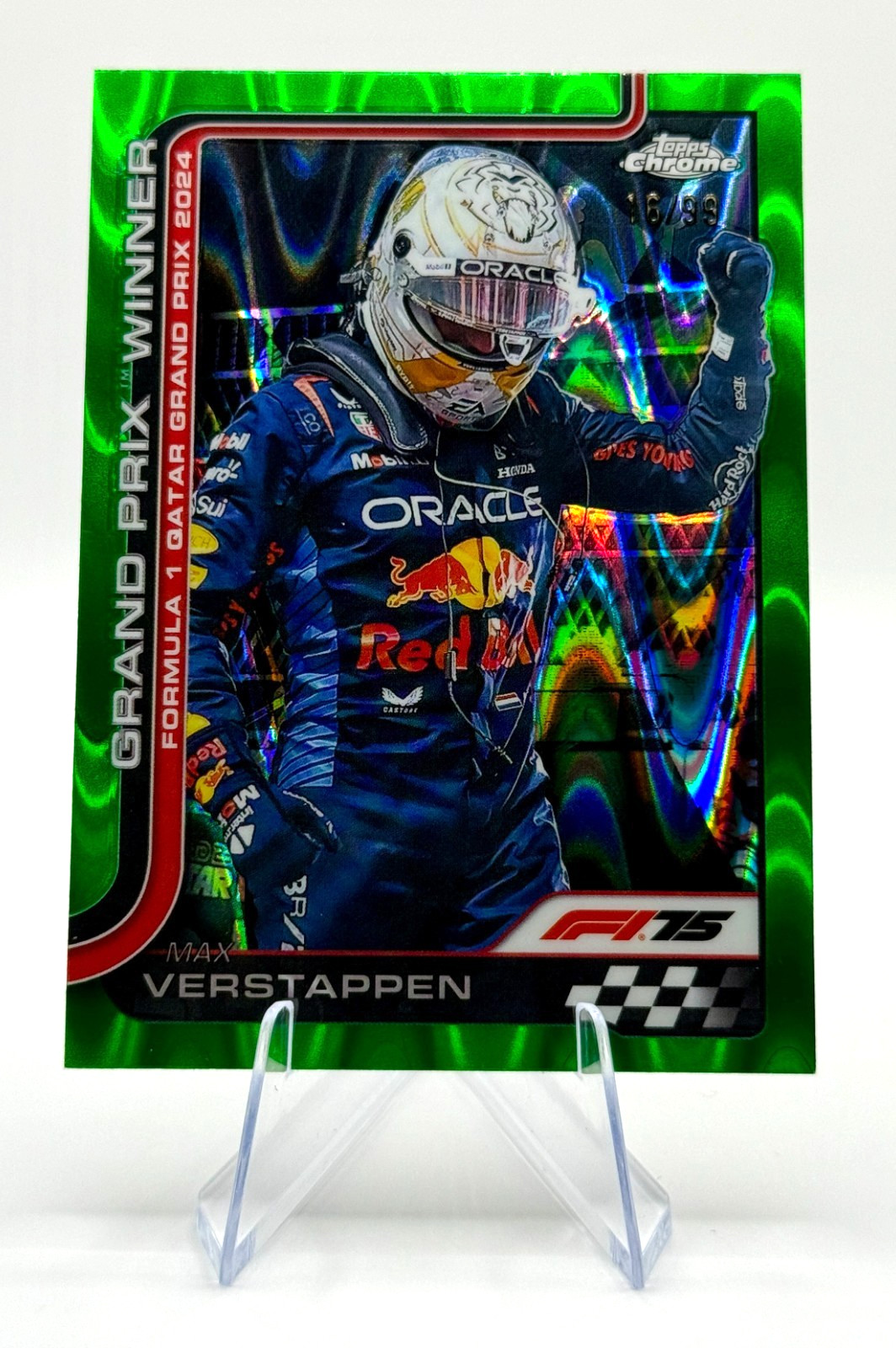 2025 Topps Chrome Formula 1 F1 Max Verstappen #115 Green Raywave /99