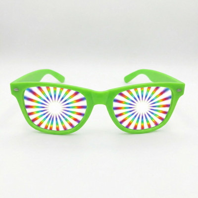 Psych-Optix Diffraction Glasses - 3DPrism Rainbow Effect Grating Lenses