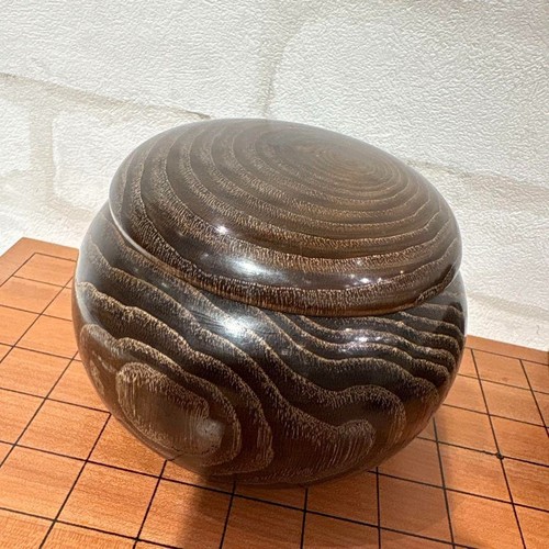 Vintage japanisches Go Spiel Set schwarz weiße Steine mit Holzschalen Behälter gebraucht - Bild 9 von 10