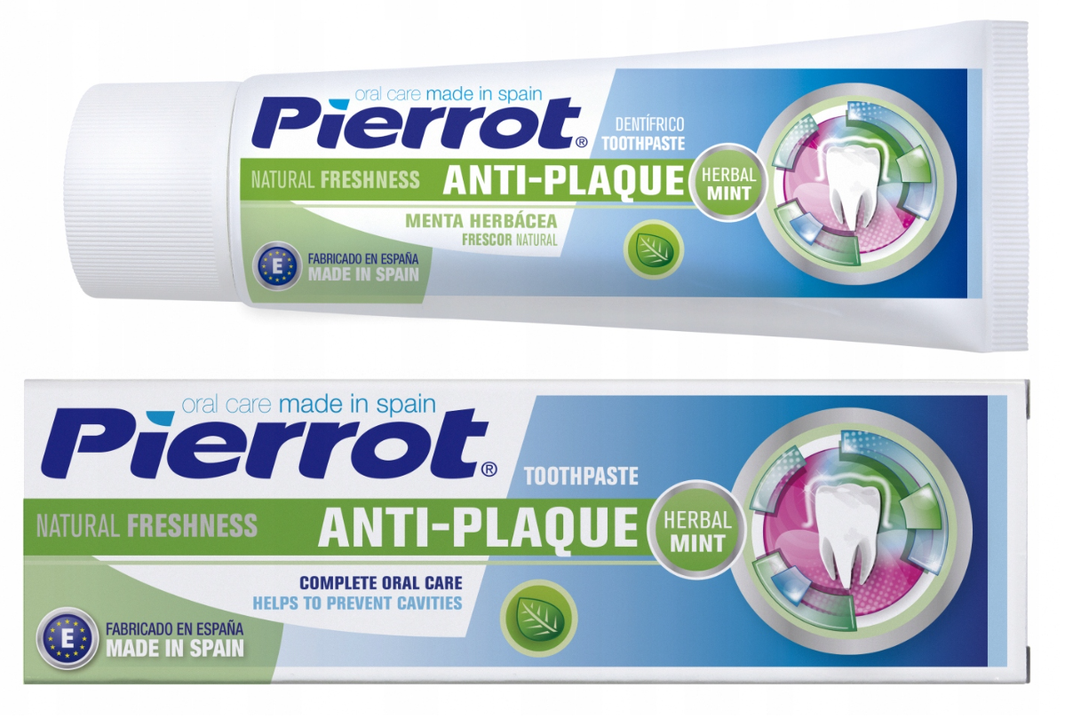 Pierrot Anti-Plaque Toothpaste Herbal MInt Complete Oral Care 75ml Spain