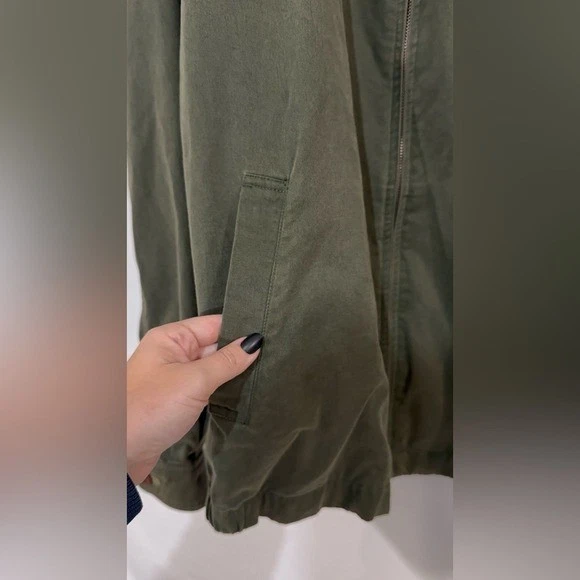 Rainforest Men's 2XLT Olive Full-Zip Bomber Jacket Cotton Lyocell Tencel Blend - Image 2 of 4