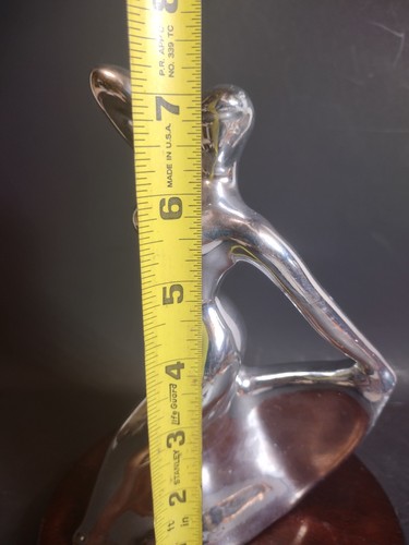 Graceful Silver Art Deco Dancer Sculpture After Josephine Baker (Hagenaur) Read* - Picture 9 of 19
