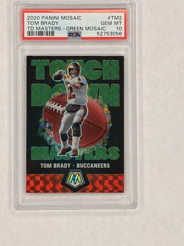 2020 Panini Mosaic - Touchdown Masters Tom Brady #TM2 Green Mosaic Prizm PSA 10!
