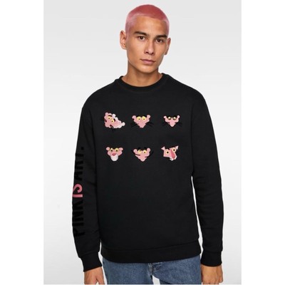 ZARA X Pink Panther Sweatshirt Men’s Large Black Pullover Pink Is Art