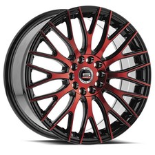18x8 Spec-1 Sp-55 Gloss Black Red Machined Wheels 5x1005x4.5 38mm Set Of 4 18x8 Spec-1 Sp-55 Gloss Black Red Machined Wheels 5x1005x4.5 38mm Set Of 4