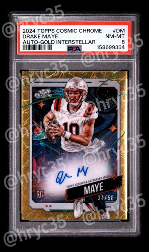 Drake Maye #CCA-DM 2024 Topps Cosmic Chrome Autograph card