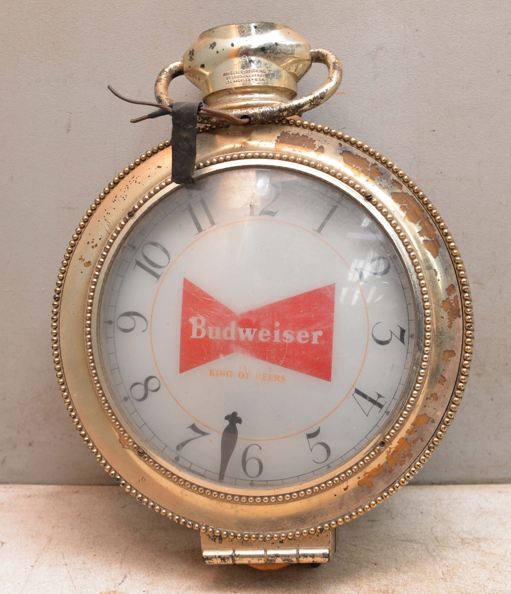 Budweiser Bud Man 手巻き腕時計 antique vintage Rare vintage Budwiser Bow Tie pocket watch beer sign light