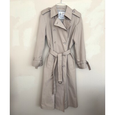 London Fog Maincoat Beige All Weather Trench Coat Sz 10 Reg Old Money  Vintage