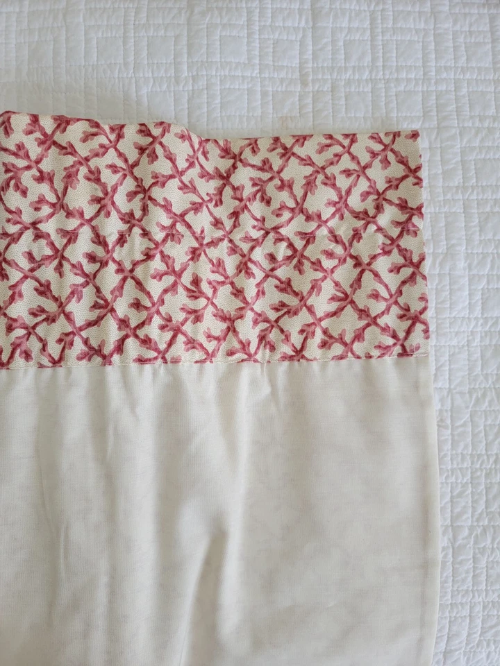 6  Window Valance Scalloped Coral Reef Nautical Cotton Lined Ecru Red 19x77  Foto 4 de 4