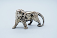 800 Silver Ferocious Roaring Tiger Miniature Figurine 14 Grams - F154
