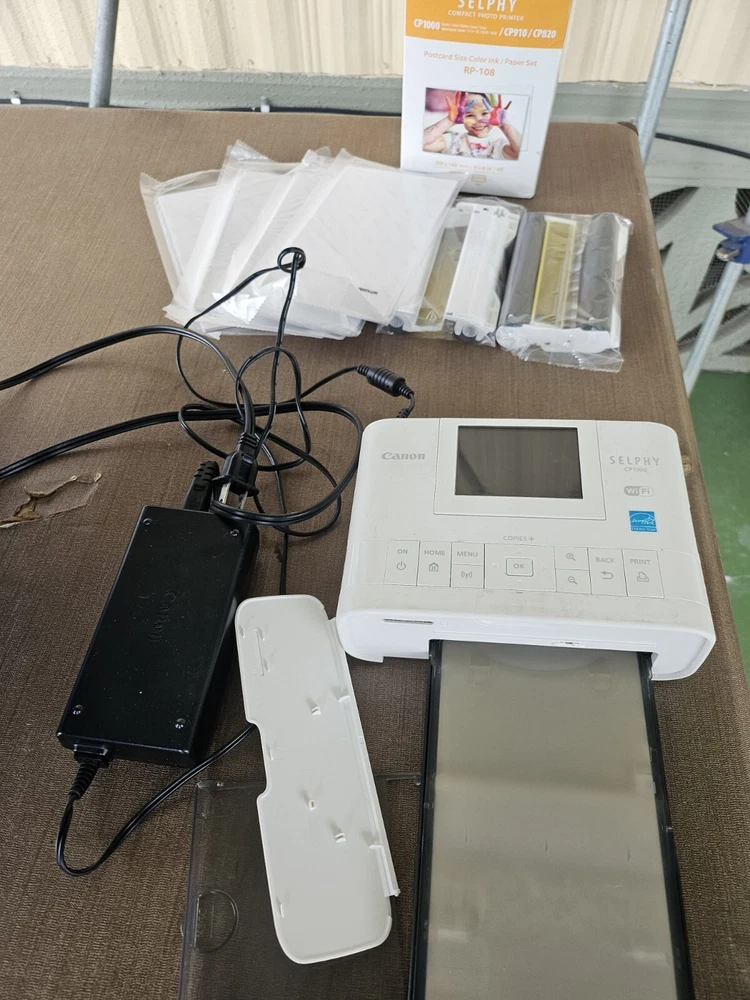 Canon Selphy CP1300 Compact Photo Printer Bundle Extra Paper & Ink Cartridges
