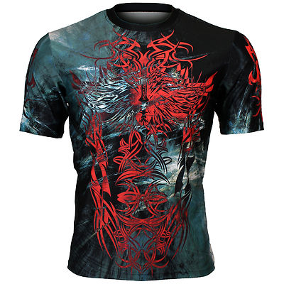 BTOPERFORM [FR-353] Full graphic Crew neck print T-shirt Training Sport Gym MMA
