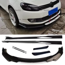 Black White For Volkswagen Passat Front Bumper Lip Spoiler 86" Side Skirt