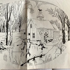 Artcraft Concepts “Snow Scene Skating Pair”Embroidery Stamped Pattern 14x11”