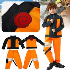 Kids Anime Naruto Cosplay Clothes Halloween Fancy Dress Jacket Pants Outfit の