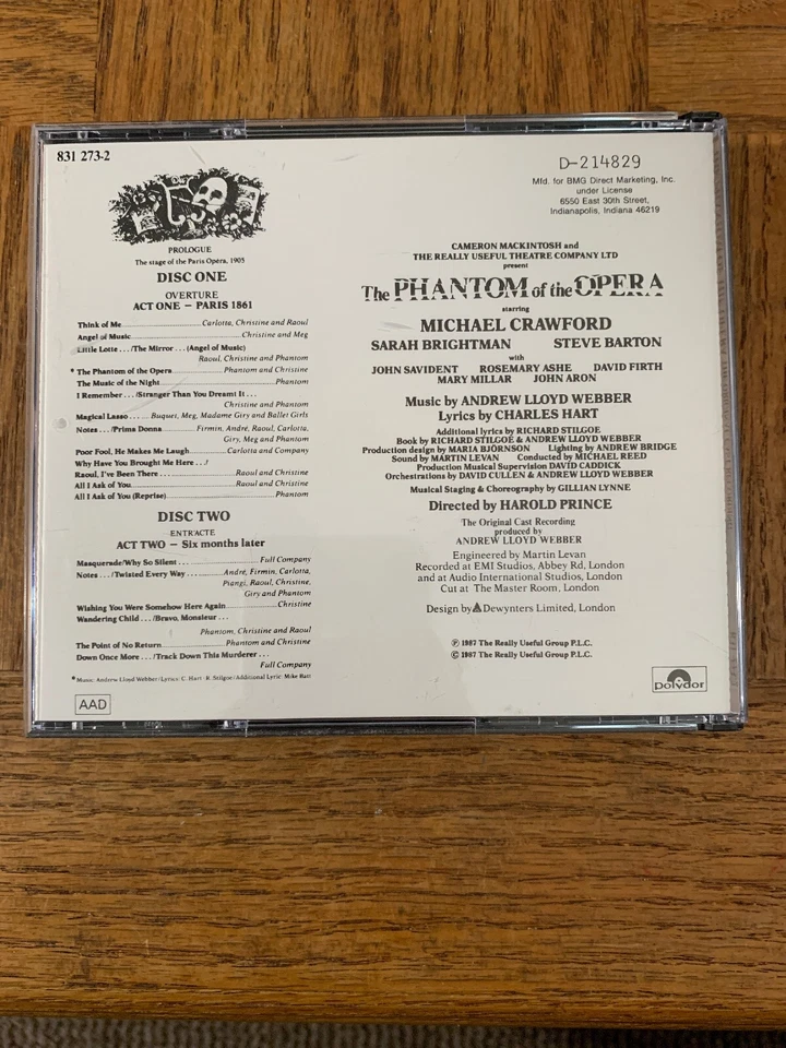 Phantom Of The Opera CD Foto 3 de 4