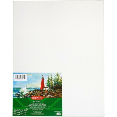 Derwent - Mead Primed Cotton Canvas Panel - White - 3 Pack - 11'' x 14''