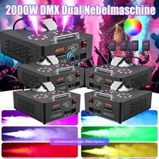 4x 2000W Dual Nebelmaschine RGB 16LED DJ Effektmaschine Halloween Party DJ Show