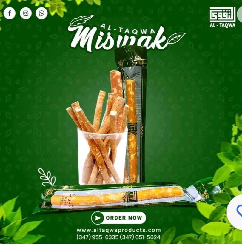 Al-Taqwa 60 Palitos Miswak Naturales. Cepillo de Dientes Siwak.1 Caja. Enviado desde USA Foto 2 de 2