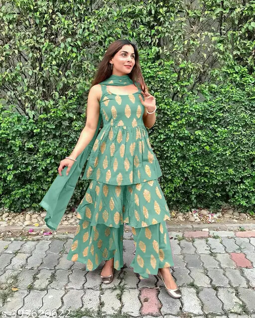 Indian Women Beautiful New Design Attractive Sharara Set with