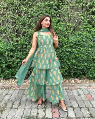 Indian Women Beautiful New Design Attractive Sharara Set with Dupatta For  Girls