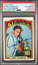 1972 Topps #142 Chris Chambliss Signed Rookie Autograph RC PSA 10 Auto Yankees