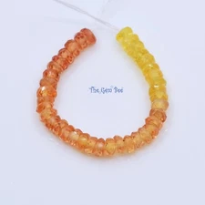 3mm Natural Yellow Orange Padparadscha Sapphire Faceted Rondelle Bead 2" Strand