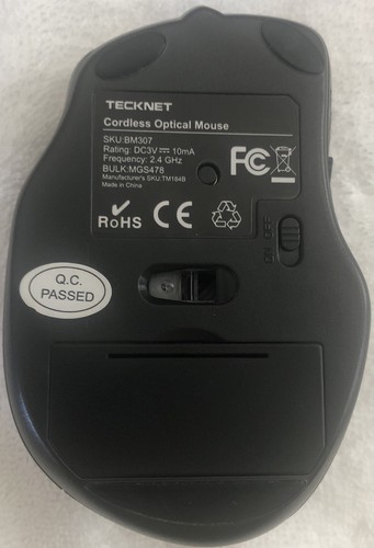 Tecknet Cordless Optical Mouse BM307 New w/o Box - Picture 3 of 4