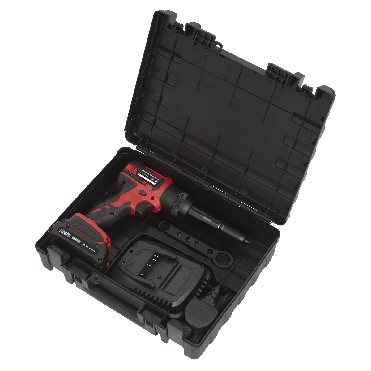 Sealey CP314 Riveter 20V Cordless Riveter Rivet Gun 1 x Battery + Charger - Image 10