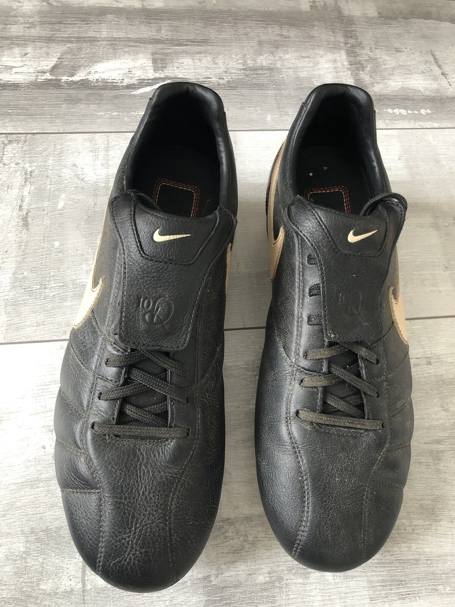 NIKE TIEMPO BRASILEIRO FG R10 Black Football Cleats Boots US11.5