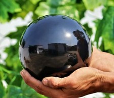 Duża 15cm czarna kryształowa kula turmalinowa leczenie kamienia metafizycznego Gesc...