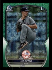 2023 Bowman Chrome Chrome Prospects Green Refractor Luis Serna SN Baseball Card