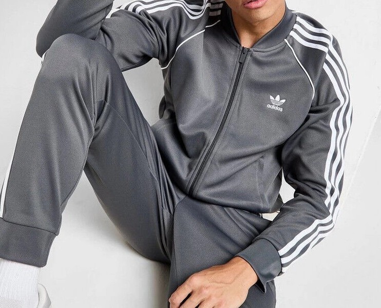 adidas Originals SST Men's Track Top in Grey and White