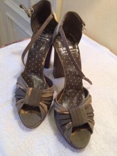 Moschino Olive Green Brown Taupe Cheap  Chic Tie-dye Platform Sandals 39 1/2